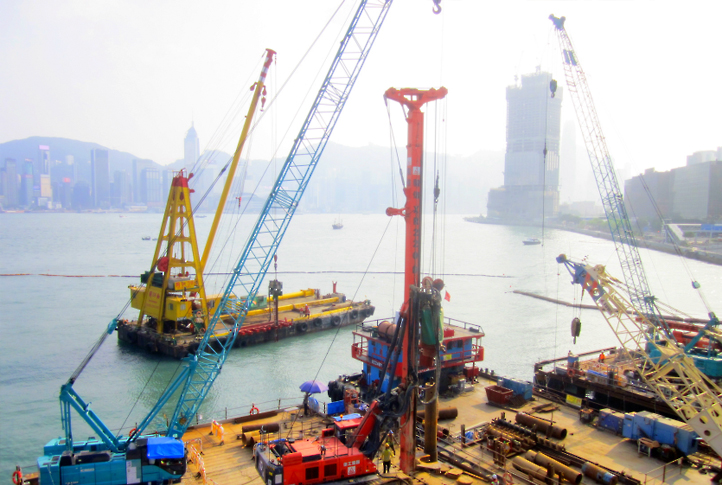 多米体育中国有限公司官网气动潜孔锤旋挖钻机征战香港维多利亚港